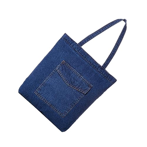 Hemobllo Dunkelblaue Lässige Jeanshandtasche Für Damen Große Tragetasche Mit Henkel Modische Umhängetasche Für Alltag Arbeit Reisen Und Einkaufen von Hemobllo