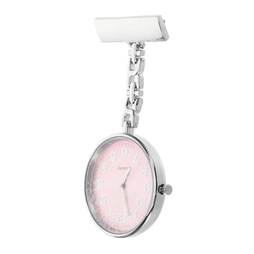 Hemobllo Große Ziffernblatt Krankenschwesteruhr Einfaches Design Robuste Hängeluhr für Studenten Pflegepersonal Lesbar Taschen Clip für Ärzte und Pflegekräfte Rosa von Hemobllo