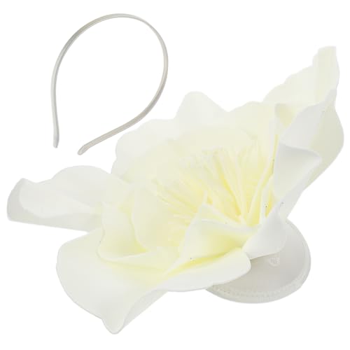 Hemobllo Großer Blumen Haarreif Damen Banquethut Statement Blumen Accessoire für Party Pferderennen Modischer Rutschfester Kopfschmuck mit Auffälliger Blütenapplikation und Sicher zu von Hemobllo
