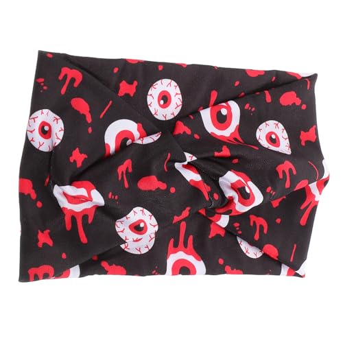 Hemobllo Halloween-haarband Breites Stirnband Geknotetes Design Elastischer Stoff Für Halloween-partys Kostümveranstaltungen Kopfumfang Verstellbar Weiche Textur Auffällige Muster von Hemobllo