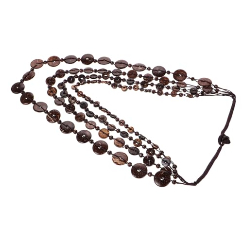 Hemobllo Handgefertigte Mehrlagige Strandkette für Damen Unregelmäßige Kokosnuss Holzperlen Bunte Lange Halskette Chunky Modeschmuck für Vielseitige Outfits und Besondere Anlässe von Hemobllo