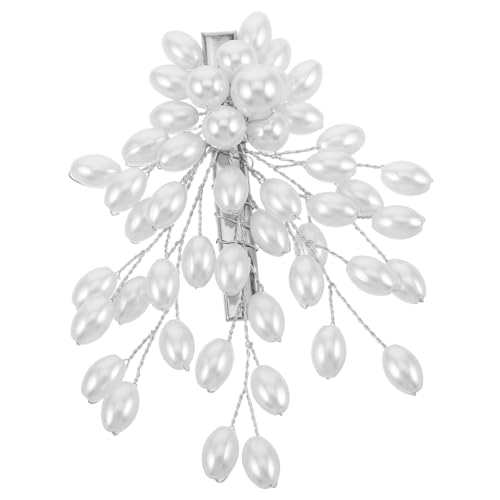 Hemobllo Handgefertigter Weißer Perlen Haarklammer Brautschmuck mit Elegantem Design Leichter und Bequemer Haarspange für Bräute und Brautjungfern Modisches Accessoire für Hochzeit und von Hemobllo