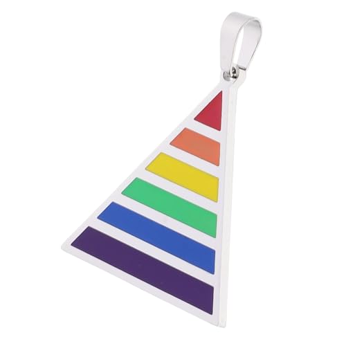 Hemobllo Herren Halskette Stahl Dreieck Anhänger Regenbogen Pride Schmuck Unterstützt Gay Community Modisch Persönlich Für Familie Party Accessoires Hemobllo Herren Halskette Stahl Dreieck Anhänger Regenbogen Pride Schmuck Unterstützt Gay Community Modisch Persönlich Für Familie Party Accessoires von Hemobllo