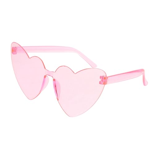 Hemobllo Herzförmige Rahmenlose Party Sonnenbrille aus Langlebigem PC Material Transparente Candy Farben Lustige Fotorequisite für Erwachsene Einzigartiges Design für Geburtstagsfeiern und von Hemobllo