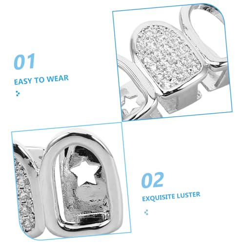 Hemobllo Zahngrills Für Untere Rapper Aus Zirkonia Und Kupfer Hip-hop-zahngrills Für Frauen Und Männer Schmuck Für Obere Zähne Rapper-zahnschmuck Für Partys Und Veranstaltungen von Hemobllo