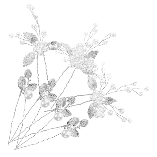 Hemobllo Hochwertiges Teiliges Braut Haarnadel Set mit Perlen und Blumen Stabile Haarschmuck für Frauen Eleganter Hochzeitsschmuck Silberne Handgefertigte Haarspangen für Festliche Anlässe von Hemobllo