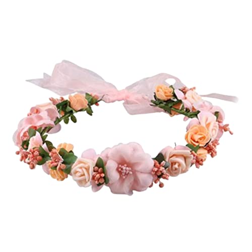 Hemobllo Hochzeits-stirnband Kopfschmuck Blumenstirnbänder Für Mädchen Hochzeit Haarband Blumenmädchen Braut von Hemobllo