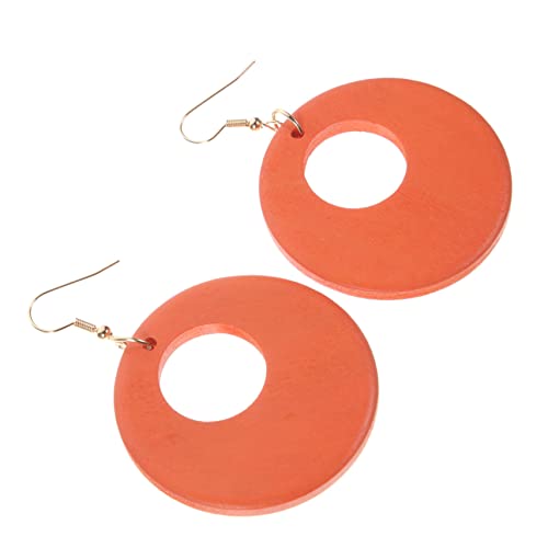 Hemobllo Holz Ohrringe Damen Geometrisch Rund Leicht Langlebig Hängend Party Schmuck von Hemobllo