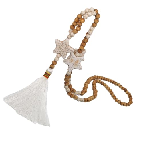 Hemobllo Holzkugel Halskette Damen mit Weißen Quasten Kreativer Anhänger Lange Herbst Winter Pullover Kette Handgefertigter Schmuck Modisches Accessoire für Frauen Hemobllo Holzkugel Halskette Damen mit Weißen Quasten Kreativer Anhänger Lange Herbst Winter Pullover Kette Handgefertigter Schmuck Modisches Accessoire für Frauen von Hemobllo