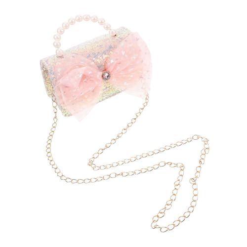 Hemobllo Kawaii Crossbody Bag für Teenager Mädchen Perlenhenkel Handtasche Kleine Schultertasche mit Geräumigem Innenfach Tragbar und Elegant Geeignet für Alltag und Party von Hemobllo