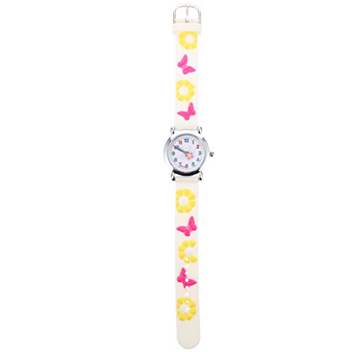 Hemobllo Kinderuhr Kinder Quarzuhr Cartoon Kinder Beobachten Cartoon Uhr Für Kinder Kinder-Cartoon-Uhr Hängende Uhr Kinder Digitaluhr Blumenmusteruhr Weiß Armband Student Kieselgel Niedlich von Hemobllo