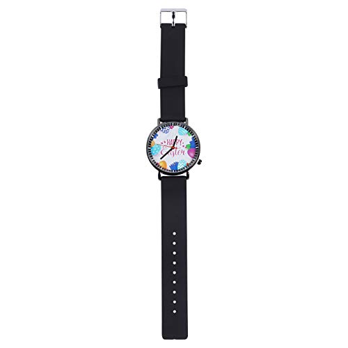 Hemobllo Kinder Schauen Zu Armbanduhr Cartoon Ei Kaninchen Muster Analoge Quarzuhr Happy Easter Children Uhr Sport Armbanduhr Timer Uhr für Neujahrsgeschenk Ostern Armbanduhr von Hemobllo