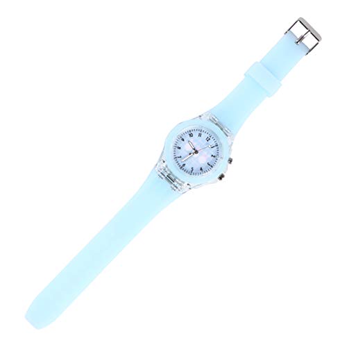 Hemobllo Übungsuhr Kinderuhr Silikonuhr Kinder Schauen Zu Leuchtende Armbanduhr Kieselgel Schüler Sport Leuchtende Uhr Silikon-Uhrenarmband von Hemobllo