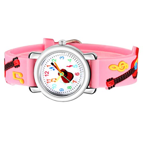 Hemobllo Geschenke Für Jungen 3D-geprägte Gitarrenmuster-kunststoffarmband-kinderuhr Uhr Mit Gummiband Silikon Armbanduhr Kinder Musikinstrumente Beobachten Sport Plastik Student Spielzeug von Hemobllo