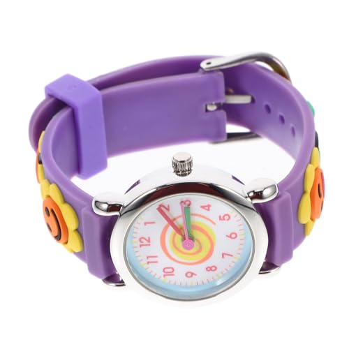 Hemobllo Betrachten Schöne Uhr Für Kinder Multifunktionsuhr Modeuhr Kinder Schauen Zu Armbanduhr Uhr Mit 3D-sonnenblumenarmband Quarz Violett Wasserdicht Student Zeiger Süße Kinderuhr von Hemobllo