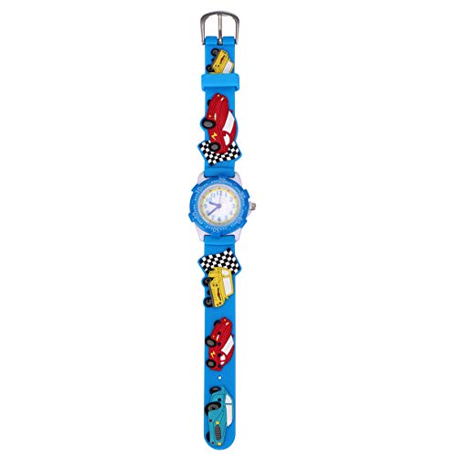 Hemobllo Kinder Uhr,3D Cartoon Kinderuhr Armbanduhr für Kinder Jungen und Mädchen wasserdichte Analog Quarzuhr Digitale Kinderuhr Teaching Handgelenk Uhren mit Silikon Armband, Kids Watch(Blau). von Hemobllo