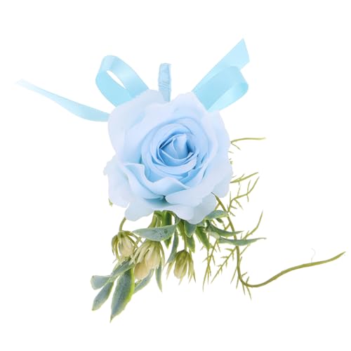 Hemobllo Künstliche Hochzeit Boutonniere Herren Hochwertige Rosenbrosche Corsage für Anzug Braut Bräutigam Brautjungfer Zubehör Hellblau Hemobllo Künstliche Hochzeit Boutonniere Herren Hochwertige Rosenbrosche Corsage für Anzug Braut Bräutigam Brautjungfer Zubehör Hellblau von Hemobllo