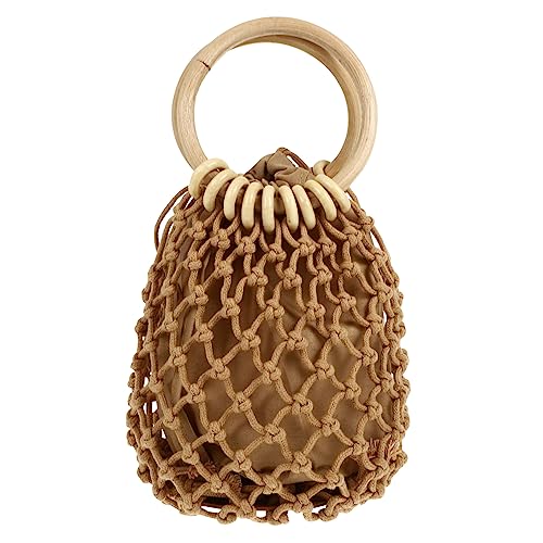 Hemobllo Leichte Kleine Baumwoll Clutch mit Kordelzug Handgewebte Sommer Strandtasche für Damen Netztasche für Alltag Urlaub und Freizeit Hemobllo Leichte Kleine Baumwoll Clutch mit Kordelzug Handgewebte Sommer Strandtasche für Damen Netztasche für Alltag Urlaub und Freizeit von Hemobllo