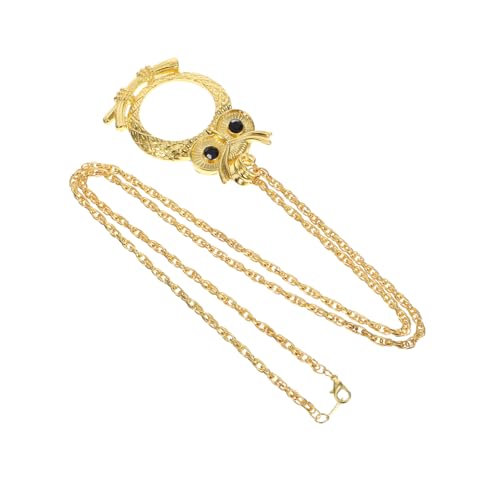 Hemobllo Leselupe Halskette Damen Vintage Eule Anhänger Metall Langlebige Vergrößerung Schmuck für Bücher Lesen Handwerk Inspektion Hemobllo Leselupe Halskette Damen Vintage Eule Anhänger Metall Langlebige Vergrößerung Schmuck für Bücher Lesen Handwerk Inspektion von Hemobllo