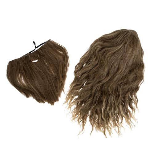 Hemobllo Lockige Perücke mit Gefälschten für Männer Einstellbare Cosplay Perücke für Halloween Partys Bühnenauftritte Hochwertigem Synthetischem Material von Hemobllo