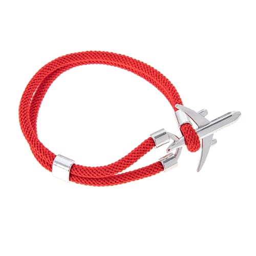 Hemobllo Männer Armband Flugzeug Design Kreatives Herren Schmuck Leichtes Langlebiges Legierungsarmband mit Polyesterseil Modisch für Alltag Festival Party und von Hemobllo