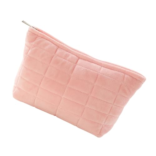 Hemobllo Große Kapazität Tragbare Kosmetiktasche Für Make-up Und Schreibwaren Multifunktionale Plüsch-schminktasche in Rosa Für Reisen Und Alltäglichen Gebrauch von Hemobllo