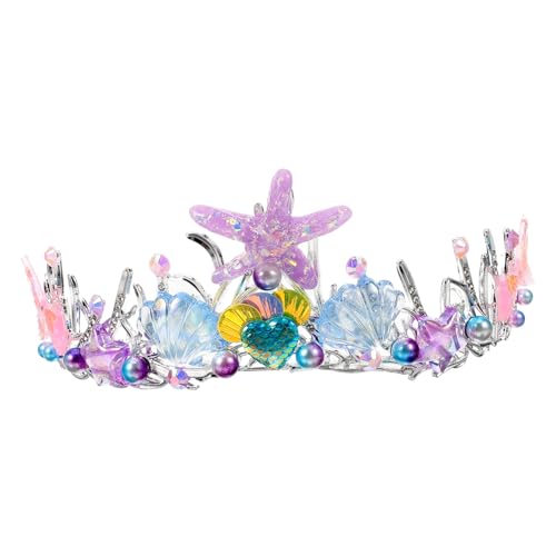 Hemobllo Meerjungfrau Tiara Haarreif Damen Kopfschmuck mit Funkelnden Strasssteinen Leichtes Stirnband für Geburtstag Karneval und Cosplay Dekoratives Accessoire für Besondere Anlässe von Hemobllo