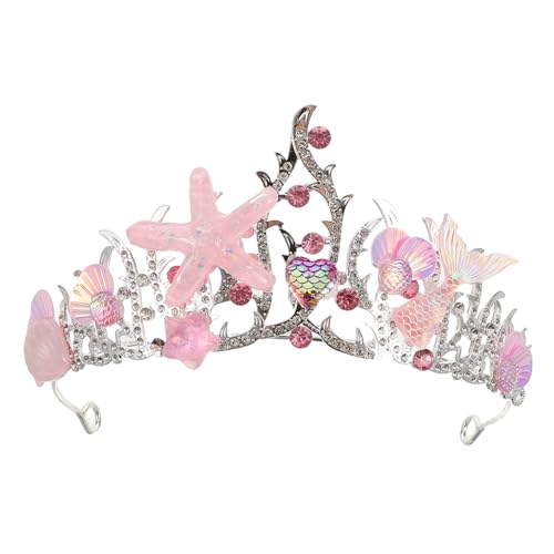 Hemobllo Meerjungfrauen-stirnband Mit Strasssteinen Haarschmuck Aus Metall Und Harz Für Frauen Und Mädchen Wasser-motiv Kopfbedeckung Kostüm-accessoire Für Geburtstagsfeiern von Hemobllo
