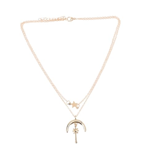 Hemobllo Mehrschichtige Mond Stern Halskette Damen Choker Kettenanhänger Layering Schmuck für Partys und Alltag Hemobllo Mehrschichtige Mond Stern Halskette Damen Choker Kettenanhänger Layering Schmuck für Partys und Alltag von Hemobllo