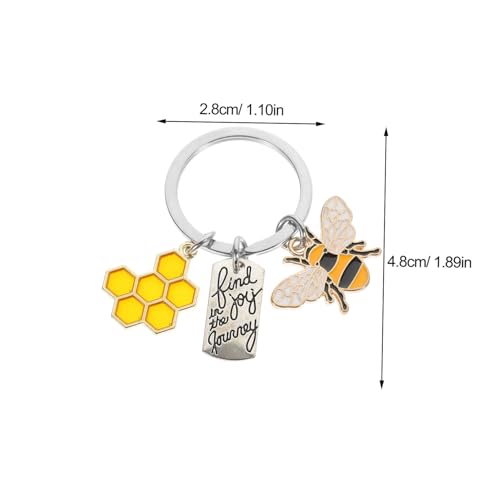 Hemobllo Metall Schlüsselanhänger Bienen Anhänger mit Honigwaben Design Leichter Kleiner Taschen und Rucksackanhänger Dekorativ und Langlebig als und von Hemobllo