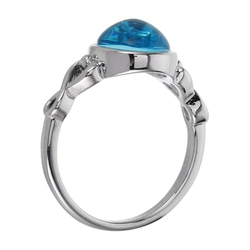 Hemobllo Minimalist Damenring Aquamarinfarbenem US Komfortabel und Robust Modisches Statement für Hochzeit Verlobung und Alltag Verarbeitung Vielseitig Kombinierbar von Hemobllo