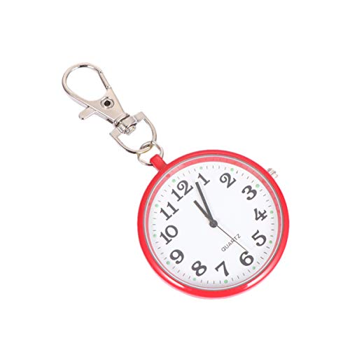 Hemobllo Clip Minimalistischen Hängen Uhr- Open Gesicht Quarzuhr Vintage Runde Uhr Anhänger Schlüssel Ring Keychain Unisex Uhr Taschenuhr Geschenk für Weihnachten Halskette von Hemobllo