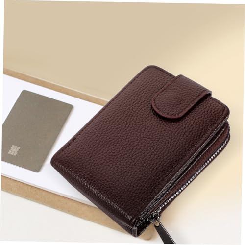 Hemobllo Multifunktionales Kartenetui Herren Portemonnaie Kartenhalter mit Münzfach Schlank Kompakt Langlebig für Reisen Alltag Klassisch Braun von Hemobllo