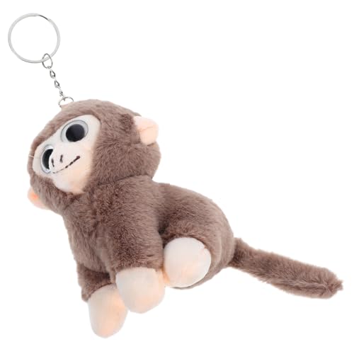 Hemobllo Niedlicher Schlüsselanhänger Plüsch Anhänger Weiches Stofftier Brauner Affe Taschenanhänger Charm für Erwachsene von Hemobllo