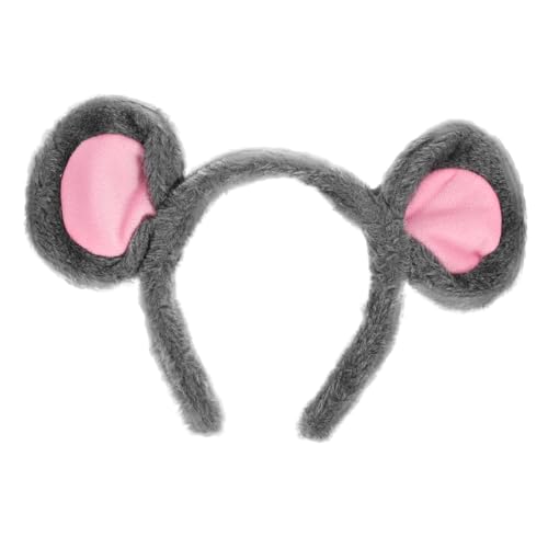 Hemobllo Niedliches Mausohren Haarreif Stirnband Plüsch Tierkostüm Kopfband für Halloween Cosplay Party Erwachsene und von Hemobllo