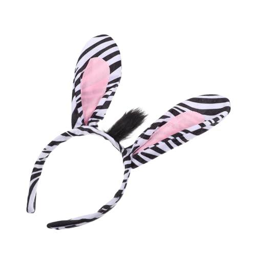 Hemobllo Niedliches Zebra Haarband Tier Stirnband mit Lebensechten Zebraohren Bequemes Stoffmaterial Cosplay Accessoire für Mädchen für Kostüm und Halloween Partys von Hemobllo