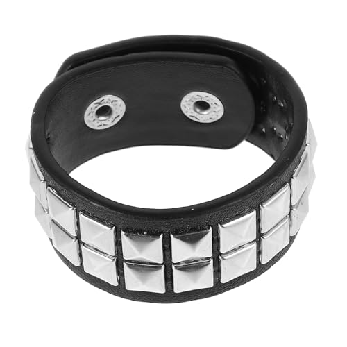 Hemobllo Kunstleder Armband Mit Nieten Für Männer Gothic Stil Armreif Aus Kunstleder Manschettenarmband Für Herren Und Frauen Retro Design von Hemobllo
