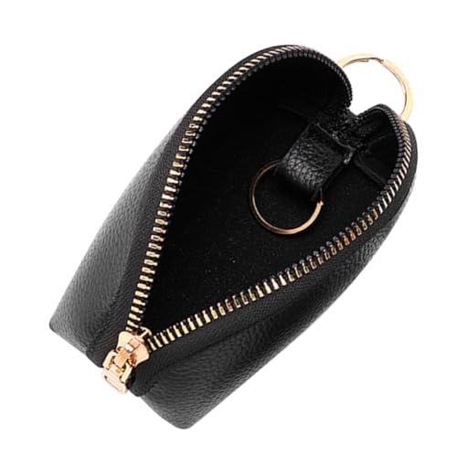 Hemobllo PU Schlüssel Organizer Schlüsselanhänger Multifunktional Mini Schlüsselmappe mit Münzfach Autoschlüssel Etui Kompakt für Herren Damen Schwarz von Hemobllo