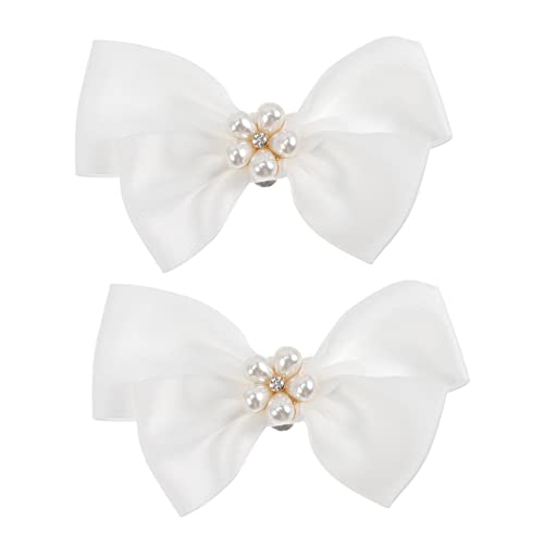 Hemobllo Perlen Schuhclips mit Abnehmbarem Schleifen Design Dekorative Schuhschnallen für Damen Hochzeit Braut Party und Festliche Anlässe Vielseitig für Schuhe und Accessoires Geeignet von Hemobllo