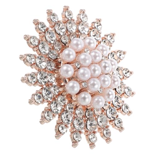 Hemobllo Perlenbrosche Damen Eleganter Schalclip Winterbrosche Stilvoller Pullover Schmuck Vielseitiger Anstecknadel für Kleidung und Schals von Hemobllo