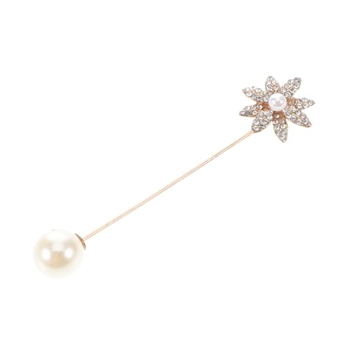 Hemobllo Perlenbrosche mit Strass und Kunstperlen Stabile Legierung Anstecknadel für Damen Schmuckbrosche für Anzug Hochzeit Business und Abendkleidung Modisches Accessoire von Hemobllo