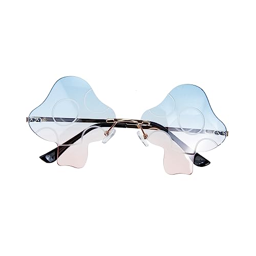 Hemobllo Pilzförmige Randlose Sonnenbrille mit Kreativem Design Leicht und Robust für Party und Alltag Unregelmäßige Personalisierte Brille für Damen und Herren Hemobllo Pilzförmige Randlose Sonnenbrille mit Kreativem Design Leicht und Robust für Party und Alltag Unregelmäßige Personalisierte Brille für Damen und Herren von Hemobllo