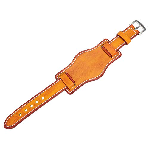 Hemobllo Gelbes Leder Uhrenarmband Mit Mat Antiallergisch Für Herren Und Damen Für Alltag Und Besondere Anlässe Leicht von Hemobllo