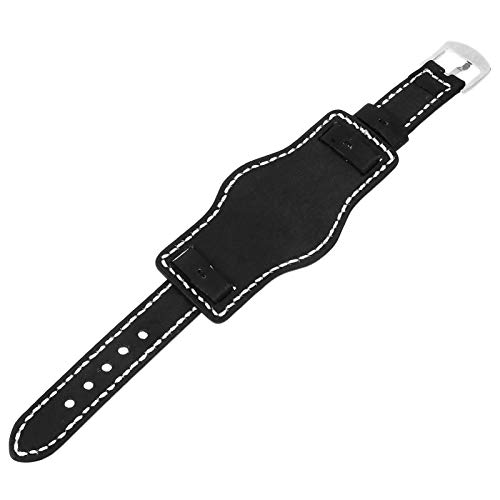 Hemobllo Vintage Leder Uhrenarmband Mit Mat Antiallergisch Für Herren Und Damen Bequem Und Leicht Für Täglichen Gebrauch Und Besondere Anlässe Schwarzes Design von Hemobllo