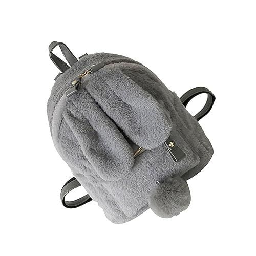 Hemobllo Plüsch-Rucksack Hasenohr-Design Mädchen-umhängetasche Plüsch-büchertasche Schulterrucksack Aus Hochwertigem Material Mit Reißverschluss Großes Fassungsvermögen Tragbar von Hemobllo
