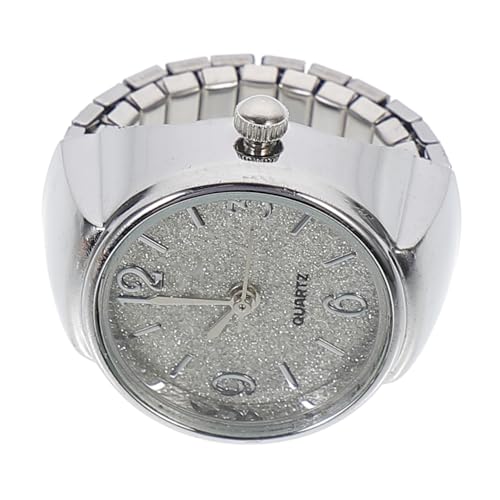 Hemobllo Quartz Ringuhr Elastischer Fingerring Uhr Rundes Numerale Ringuhr für Damen Herren Analoge Armbanduhr aus Langlebiger Zinklegierung Präzise Zeitmesser von Hemobllo