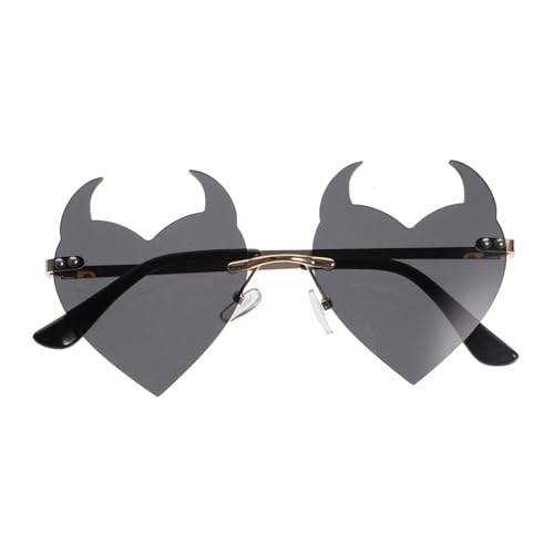 Hemobllo Randlose Herzform Sonnenbrille Damen Herren Partybrille aus Hochwertigem Strapazierfähigem Material Vielseitig für Urlaub Club und Alltag Trendiges Accessoire für Sommer und von Hemobllo