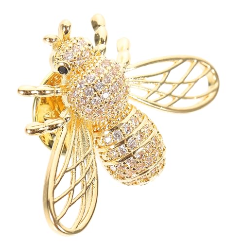 Hemobllo Retro Bienen Brosche Anstecknadel Goldfarbene Zirkonia Dekorative Modeaccessoire für Kleidung Schals Hüte Leicht für Alltag und Festliche Anlässe von Hemobllo