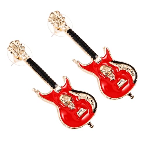 Hemobllo Retro Gitarren Ohrstecker Damen Leicht Robust Auffälliges Design Ästhetische Ohrhänger für Teenager Mädchen Stylisches Gitarren Schmuckaccessoire von Hemobllo
