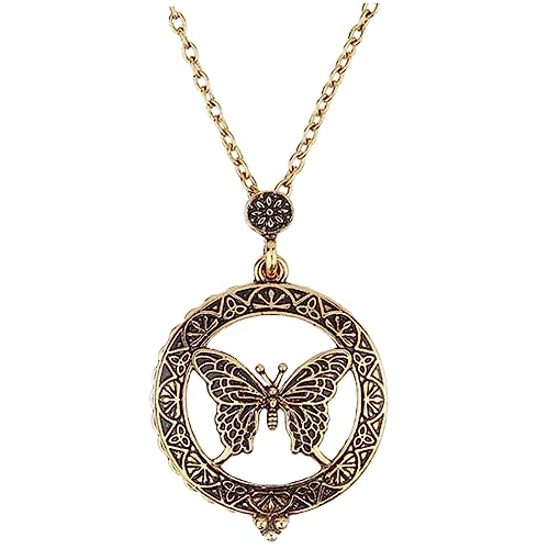 Hemobllo Retro Schmetterling Anhänger Halskette Damen Hohler Vintage Stil Leselupe mit Klarem Modischer Schmuck für Alltag Büro und Reisen Hemobllo Retro Schmetterling Anhänger Halskette Damen Hohler Vintage Stil Leselupe mit Klarem Modischer Schmuck für Alltag Büro und Reisen von Hemobllo